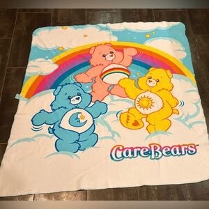 Vintage 2003 CareBears Fleece Funshine Cheer Tender Heart Rainbow Blanket 53x53